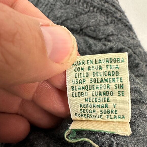 St Johns Bay Petite Medium Cable Knit Gray Turtleneck Sweater Acrylic Wool Blend - Picture 6 of 7